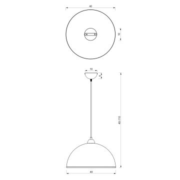 Hängeleuchte an Schnur KITCHEN 1xE27/15W/230V weiß/Chrom