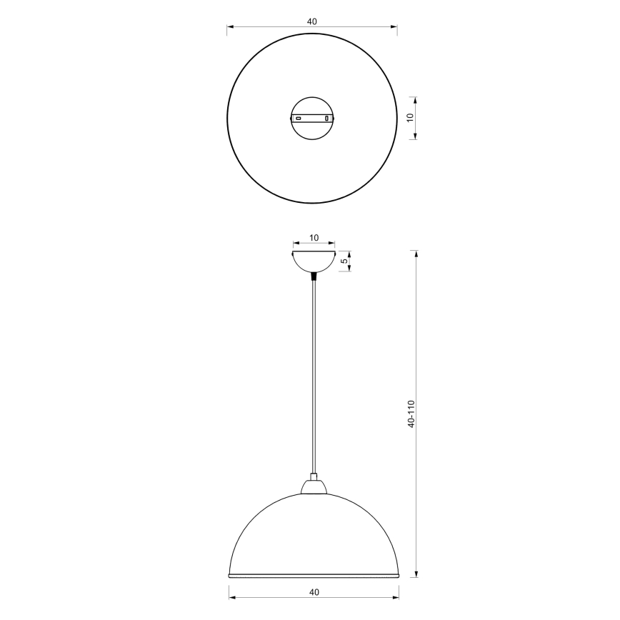 Hängeleuchte an Schnur KITCHEN 1xE27/15W/230V weiß/Chrom