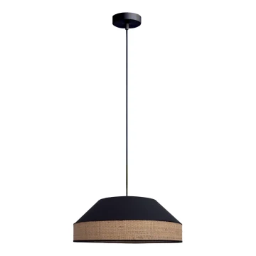 Hängeleuchte an Schnur MANISO 1xE27/60W/230V d 45 cm schwarz/beige