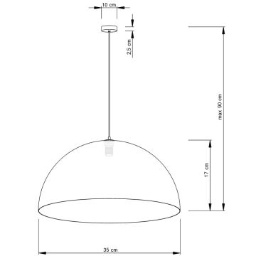 Hängeleuchte an Schnur SFERA 1xE27/60W/230V d 35 cm golden