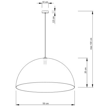 Hängeleuchte an Schnur SFERA 1xE27/60W/230V d 50 cm golden/schwarz