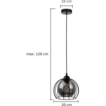 Hängeleuchte an Schnur SOLO BLACK 1xE27/60W/230V