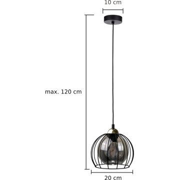 Hängeleuchte an Schnur SOLO BLACK 1xE27/60W230V schwarz/golden