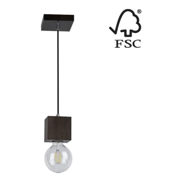 Hängeleuchte an Schnur TRONGO ROUND 1xE27/60W/230V Buche – FSC-zertifiziert