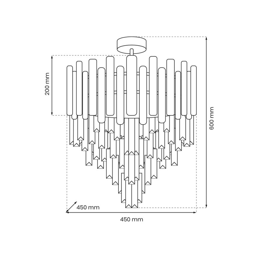 Hängeleuchte an Stange MADISON 9xE14/40W/230V golden