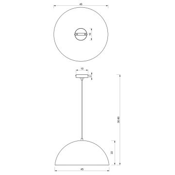 Hängeleuchte BETA 1xE27/60W/230V d. 45 cm weiß