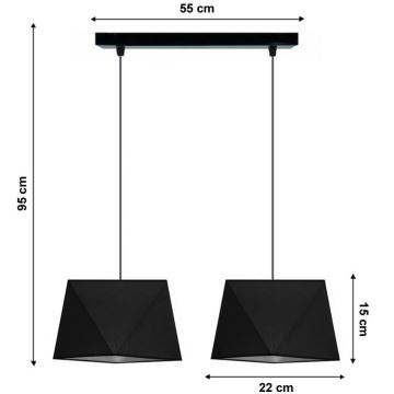 Hängeleuchte DIAMENT 2xE27/60W/230V schwarz