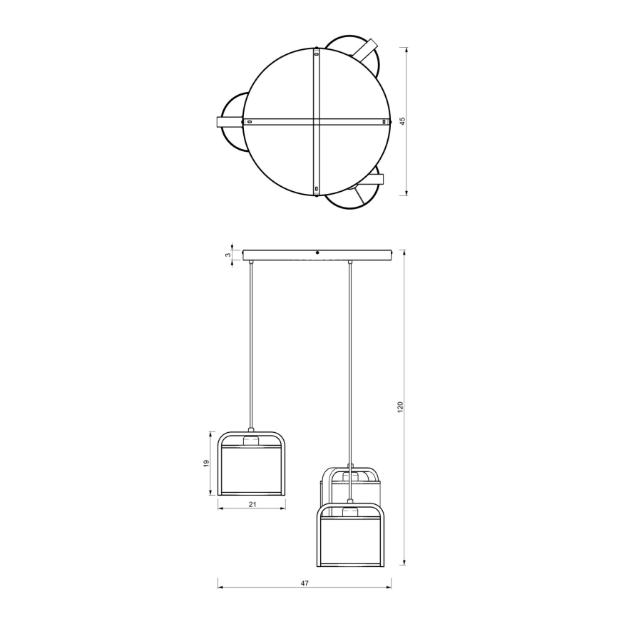 Hängeleuchte JONKO 3xE27/60W/230V