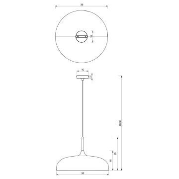 Hängeleuchte LINCOLN 1xE27/60W/230V d. 35 cm weiß