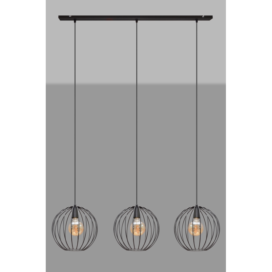 Hängeleuchte MERCURE 3xE27/60W/230V schwarz