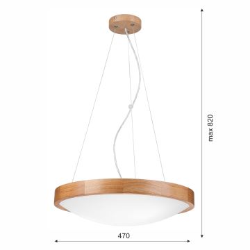 Hängeleuchte OAK SLIM 3xE27/60W/230V ø 47 cm Eiche