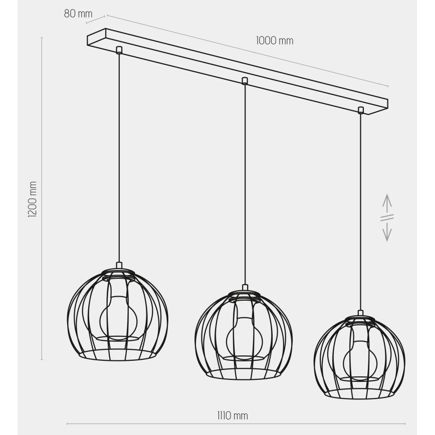 Hängeleuchte UNIVERSO 3xE27/60W/230V