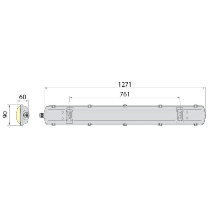 Hochleistungs-Leuchtstofflampe 2xG13/18W/230V IP65 1270 mm