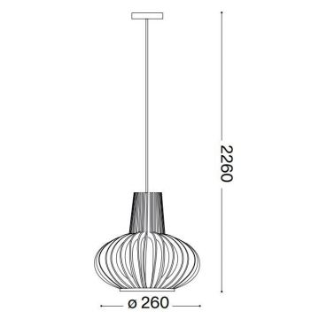 Ideal Lux - Hängeleuchte an Schnur CITRUS 1xE27/60W/230V Sperrholz