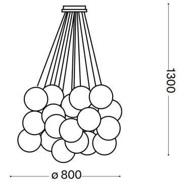 Ideal Lux - Hängeleuchte an Schnur MAPA PLUS 22xE14/40W/230V