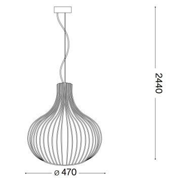 Ideal Lux - Hängeleuchte an Schnur ONION 1xE27/60W/230V d 47 cm