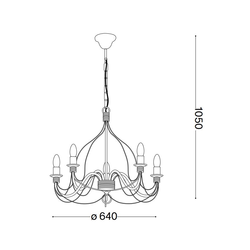 Ideal Lux - Kronleuchter an Kette CORTE 5xE14/40W/230V