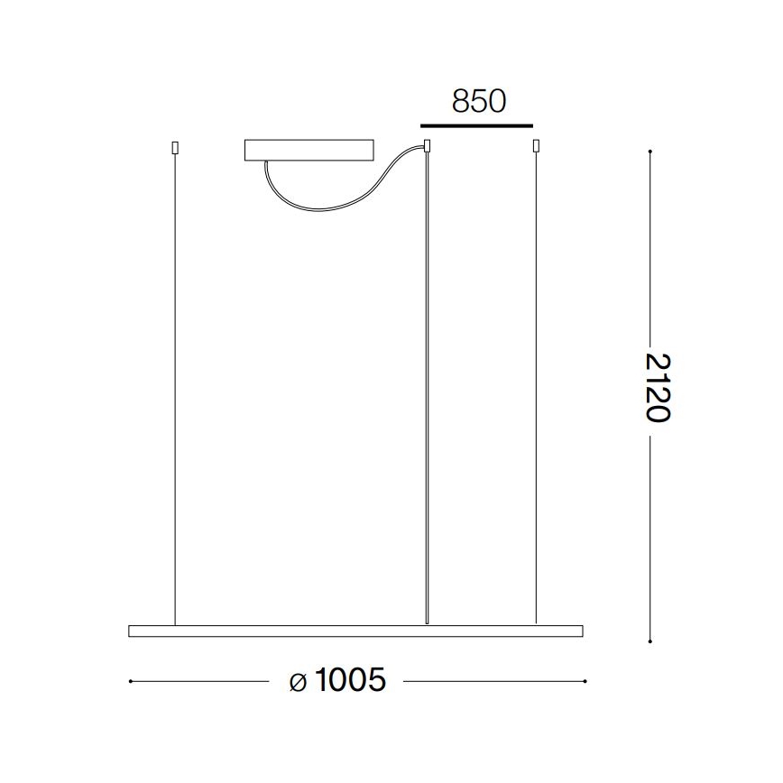 Ideal Lux - LED-Hängeleuchte an Schnur HULAHOOP LED/46W/230V d 100 cm weiß