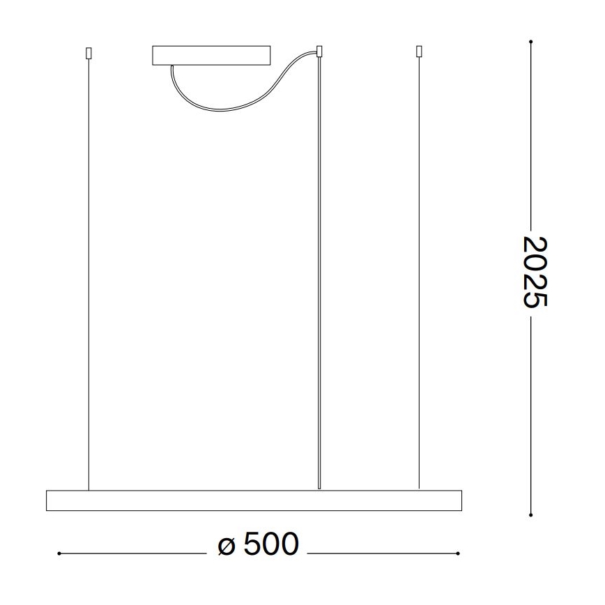 Ideal Lux - LED-Hängeleuchte an Schnur ORACLE SLIM LED/32W/230V d 50 cm schwarz