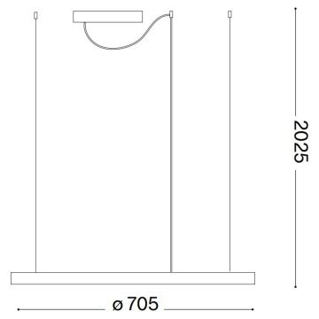 Ideal Lux - LED-Hängeleuchte an Schnur ORACLE SLIM LED/38W/230V d 70 cm schwarz