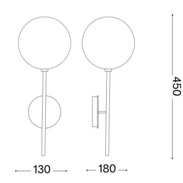 Ideal Lux - LED-Wandleuchte EQUINOXE 1xG4/2W/230V golden