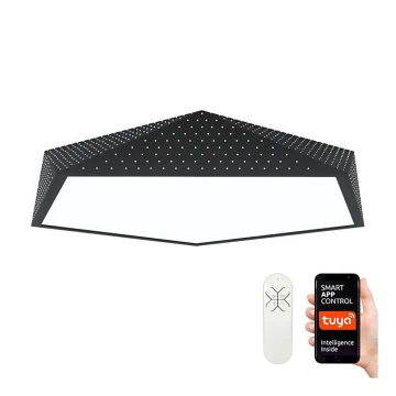 Immax NEO 07151-B80 - LED Dimmbare Deckenleuchte BRILIANT LED/56W/230V Wi-Fi Tuya schwarz + Fernbedienung