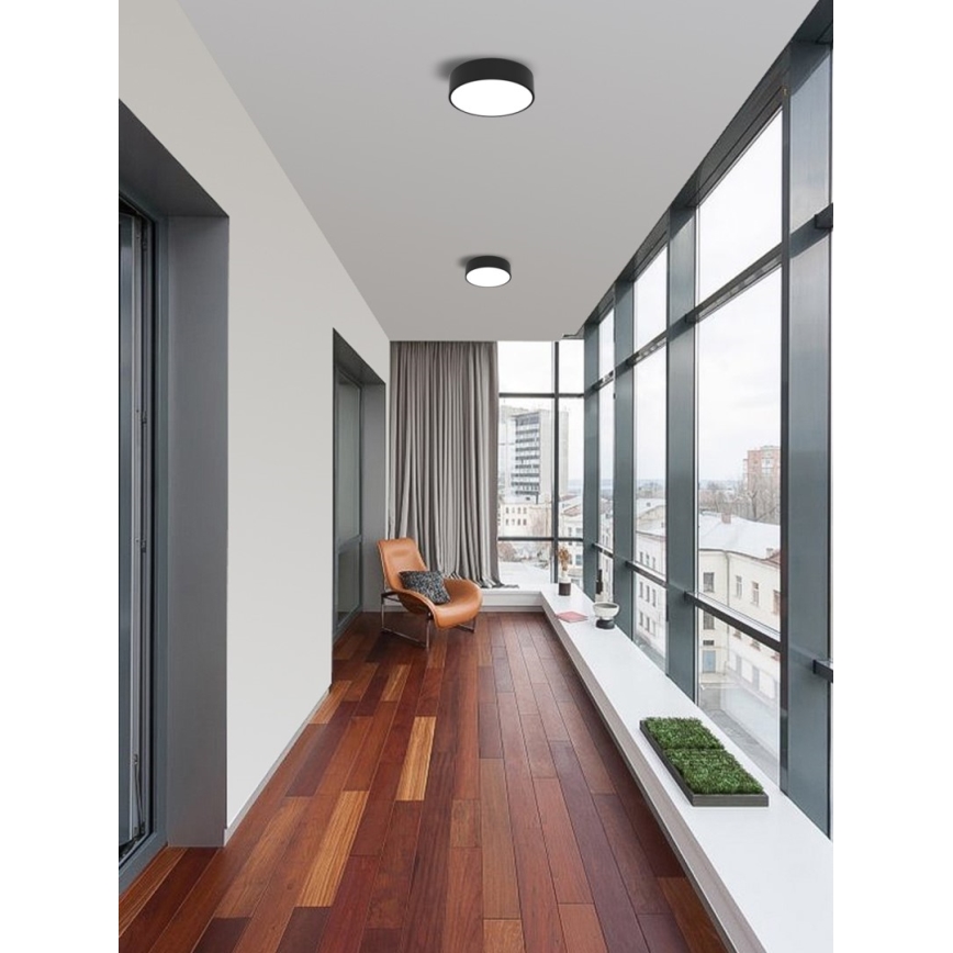 Immax NEO 07200L - Dimmbare LED-Deckenleuchte RONDATE LED/18W/230V 3000-6000K d 25 cm schwarz Tuya + Fernbedienung