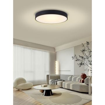 Immax NEO 07203L - Dimmbare LED-Deckenleuchte RONDATE 65W/230V 3000-6000K Tuya schwarz + Fernbedienung