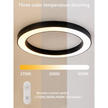 Immax NEO 07210L - Dimmbare LED-Deckenleuchte PASTEL LED/68W/230V 95 cm schwarz Tuya + Fernbedienung