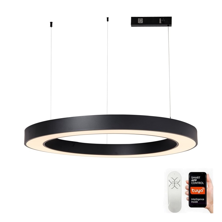 Immax NEO 07211L - Dimmbare LED-Hängeleuchte an Schnur PASTEL LED/68W/230V 2700-6500K Tuya schwarz + Fernbedienung