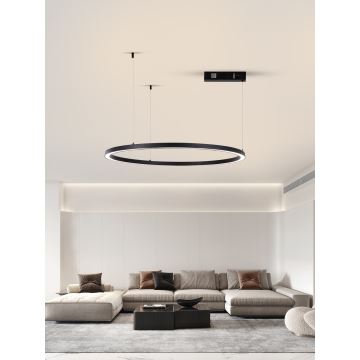 Immax NEO 07215L - Dimmbare LED-Hängeleuchte an Schnur FINO LED/60W/230V 80 cm schwarz Tuya + Fernbedienung