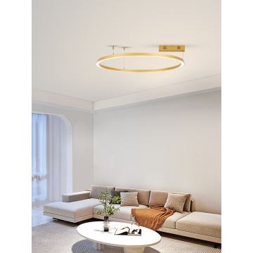 Immax NEO 07217L - Dimmbare LED-Hängeleuchte an Schnur FINO LED/60W/230V 80 cm golden Tuya + Fernbedienung