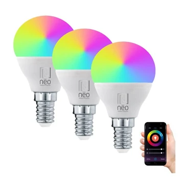 Immax NEO 07745C - SET 3x LED RGB+CCT Dimmbare Glühbirne E14/6W/230V 2700-6500K Wi-Fi Tuya