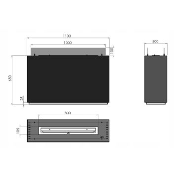 InFire - BIO-Kamin 110x65 cm 3,5kW