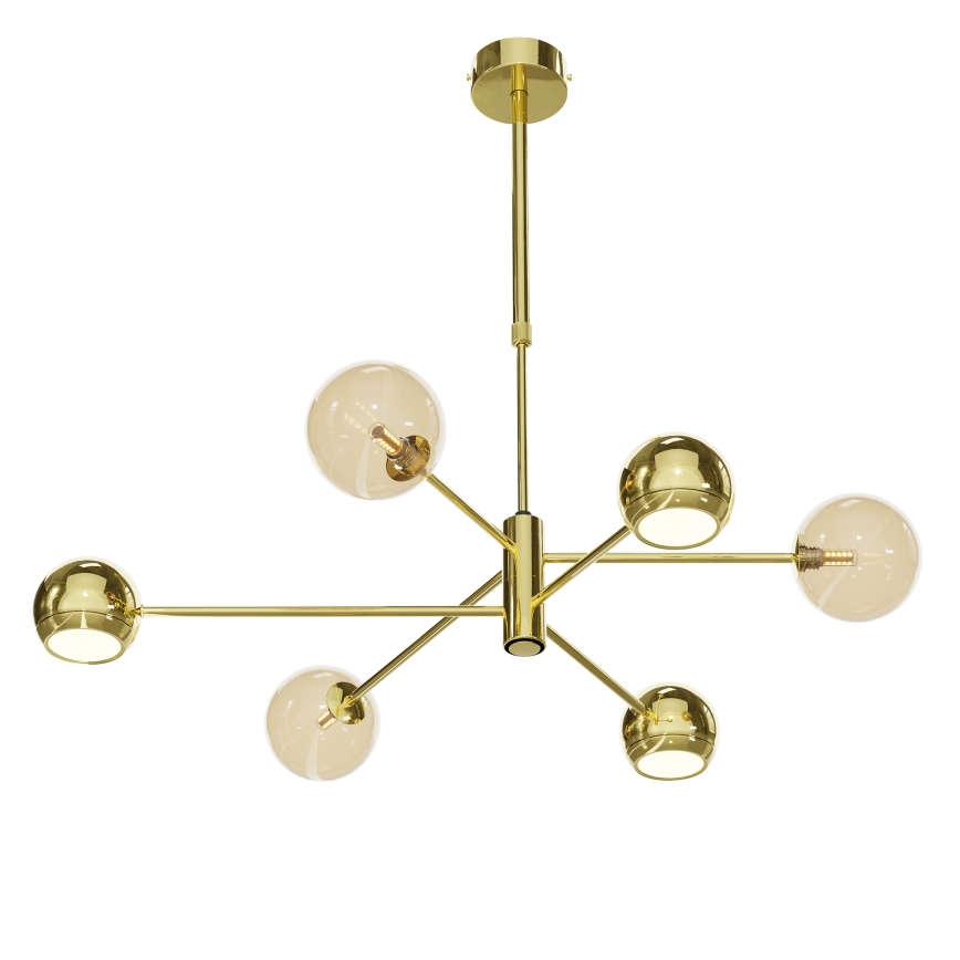 Jupiter 1963 - Deckenleuchte an Stange MOKA 3xGU10/10W/230V + 3xG9/10W/230V golden/beige