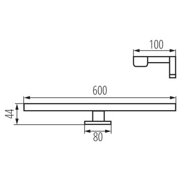 LED-Spiegelbeleuchtung für Badezimmer ASTIM LED/12W/230V IP44 schwarz