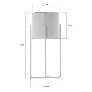 Keramik-Blumentopf FLORRI 22x10,4 cm weiß