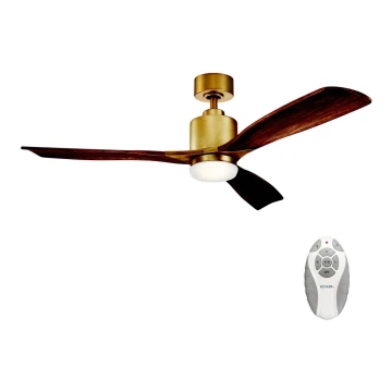 Kichler - Dimmbarer LED-Deckenventilator RIDLEY LED/14W/230V Kirschholz + Fernbedienung