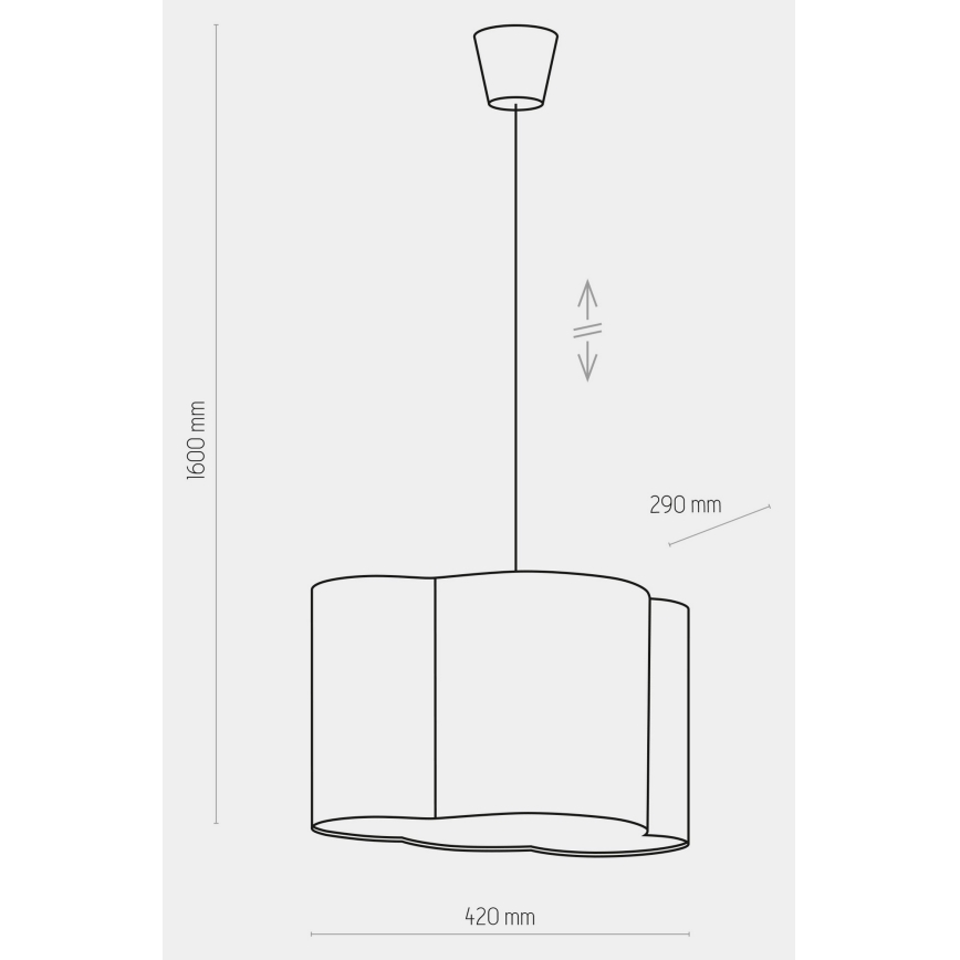 Kinder-Kronleuchter auf einer Litze CLOUD 1xE27/25W/230V rosa