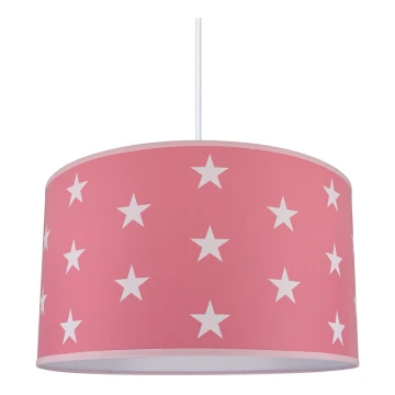 Kinder Kronleuchter STARS PINK 1xE27/60W/230V