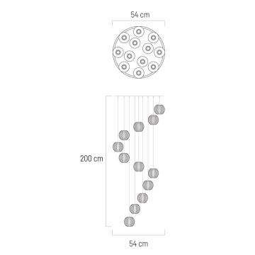 LED Hängeleuchte ESMOND 12xLED/4,7W/230V chrom glänzend