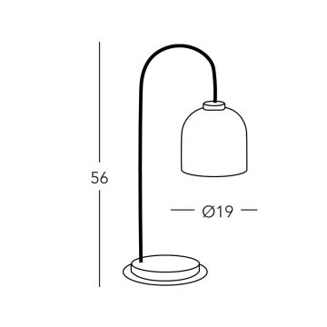 Kolarz A1352.71.Gr.100 - Tischlampe NONNA 1xE27/60W/230V Hirsch Eiche/weiß/grau