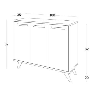 Kommode PIFFA 100x82 cm weiß