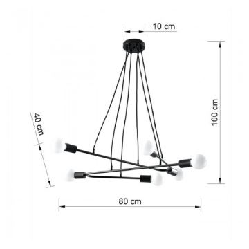 Kronleuchter an Schnur ASTRAL 6xE27/60W/230V