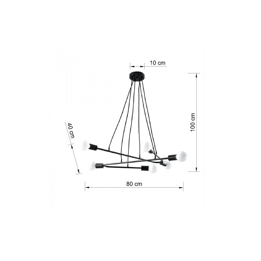 Kronleuchter an Schnur ASTRAL 6xE27/60W/230V