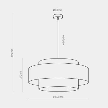 Kronleuchter an Schnur CALISTO 1xE27/25W/230V gold/schwarz