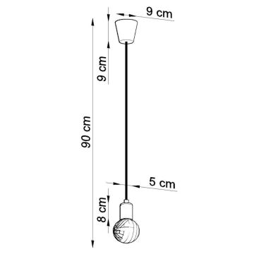 Kronleuchter an Schnur DIEGO 1xE27/60W/230V gelb