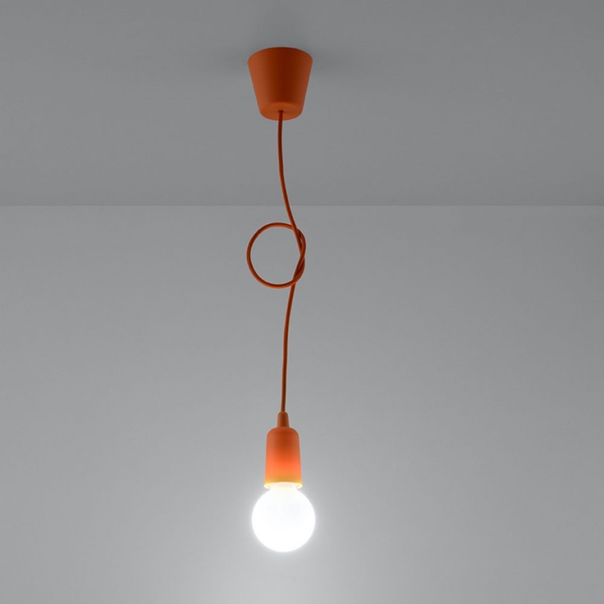 Kronleuchter an Schnur DIEGO 1xE27/60W/230V orange