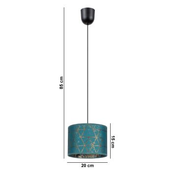 Kronleuchter an Schnur REZO 1xE27/60W/230V türkis