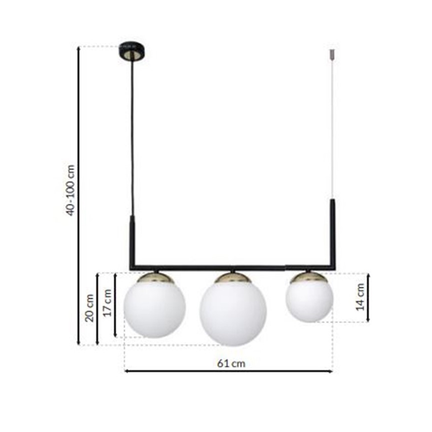 Kronleuchter an Schnur SPARTA 3xE14/40W/230V